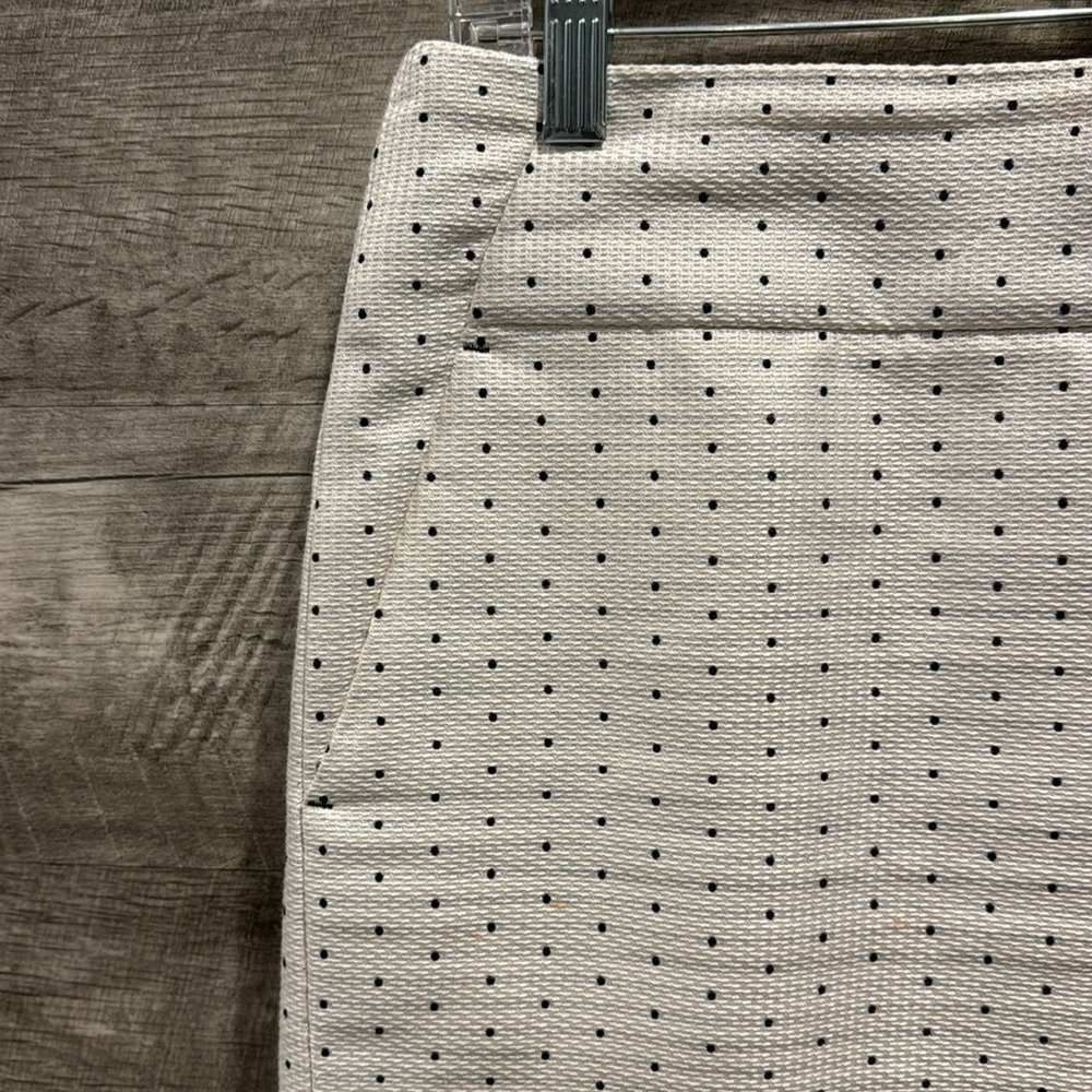 Ann Taylor lined Polka Dot Skirt W/ Pockets in a blend Cotton/Polyester/Rayon. - Picture 2 of 9